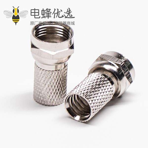 F型连接器公头插头射频同轴连接器焊接接线RG59