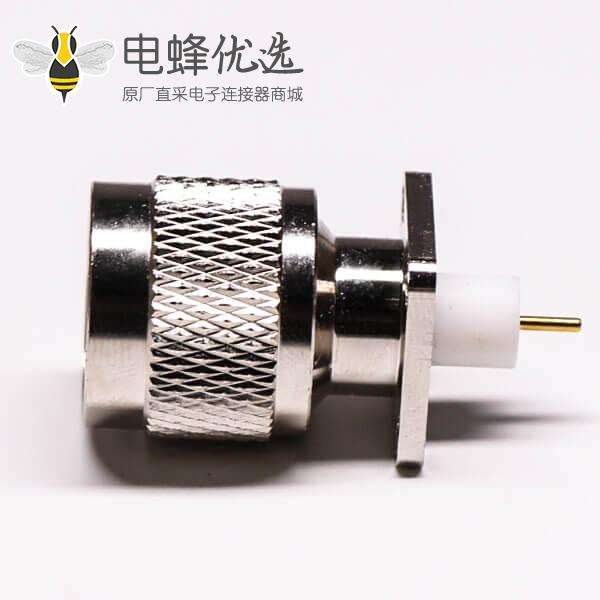 N头连接器公头直式四孔法兰面板安装