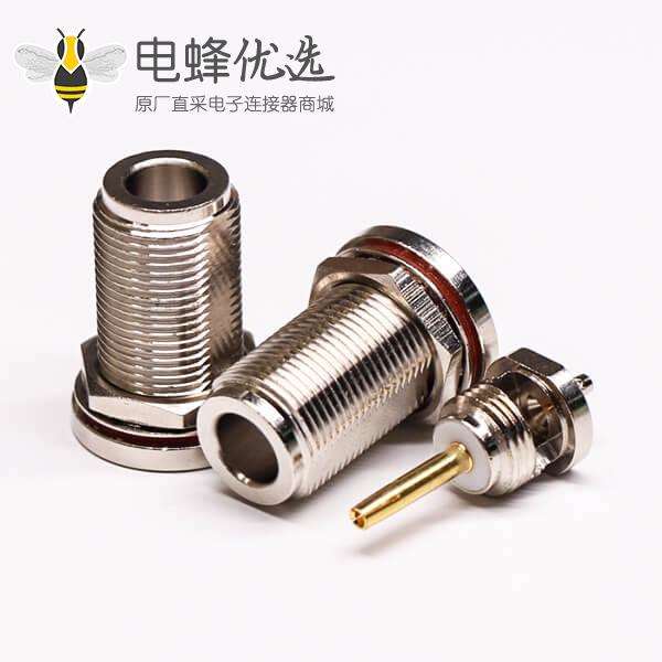 n型防水接头母头180度穿墙压接式接同轴线缆