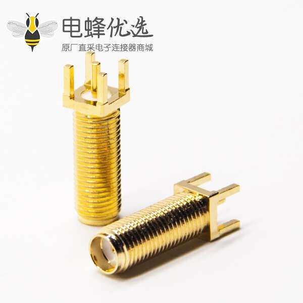SMA射频接口连接器直式镀金插板接PCB板