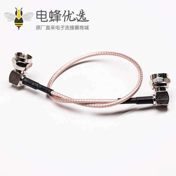 同轴线F头弯式公头转F公头组装线材压接