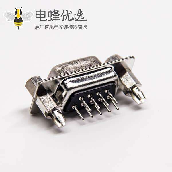 d sub 9针直式母头连接器铆锁式插孔接PCB板