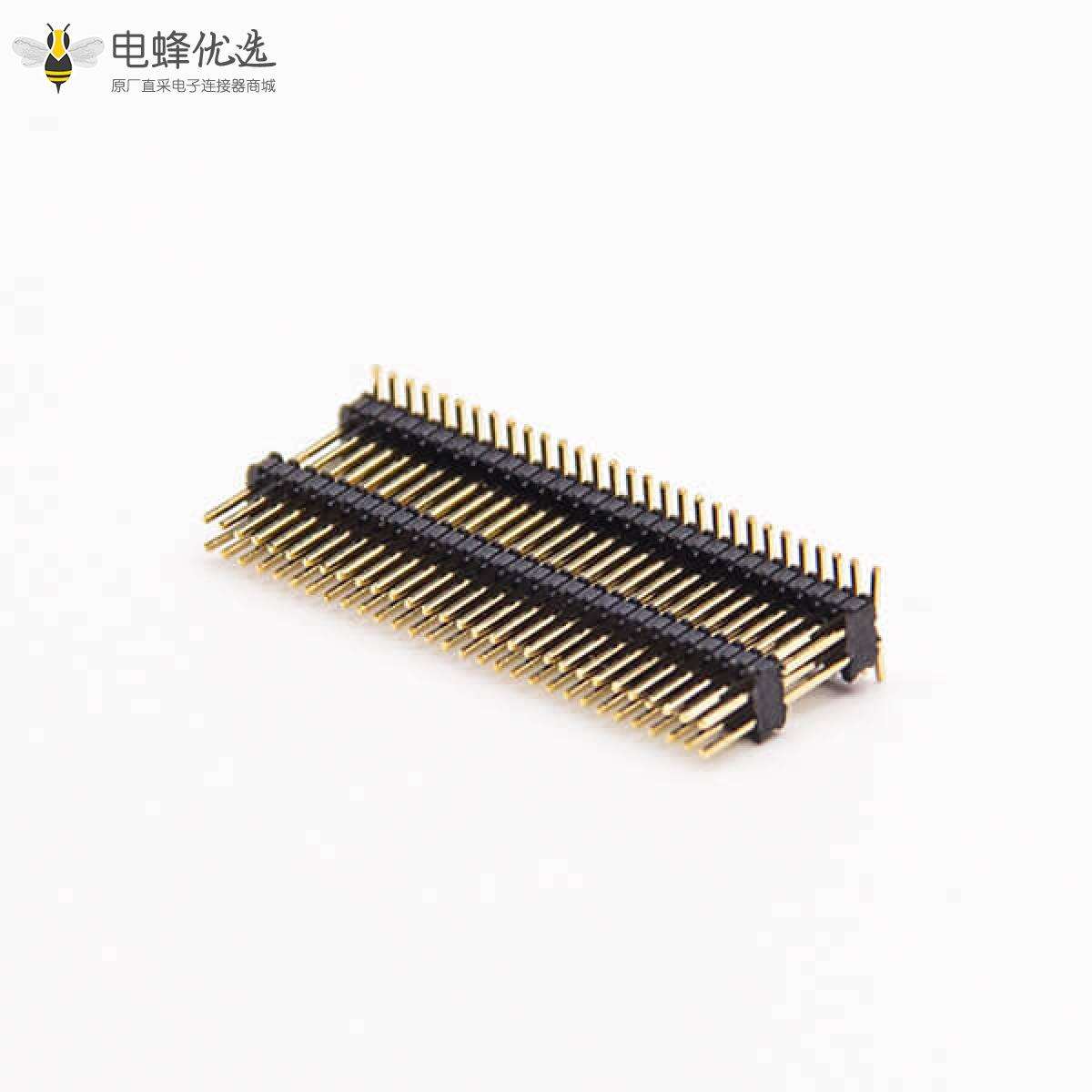 排针连接器公座直式180度0.8&times;1.38PH 2&times;30PIN双塑贴板