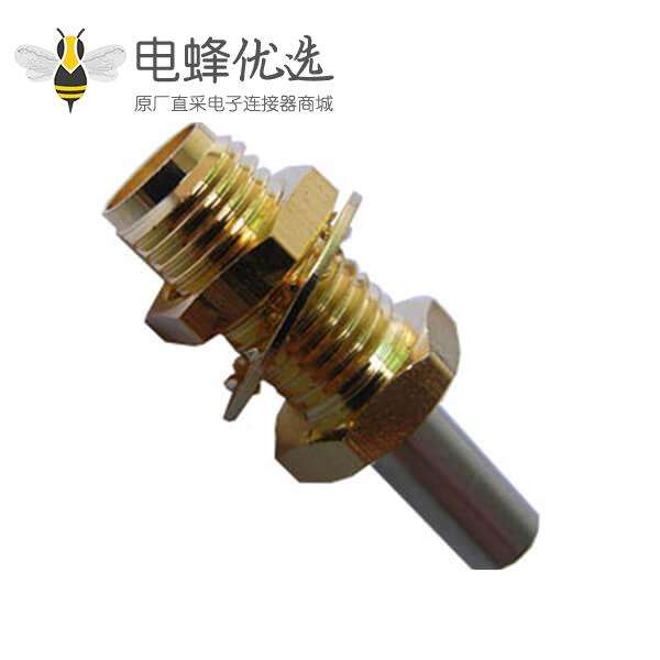 sma射频同轴压线连接器母直式穿墙接RG6