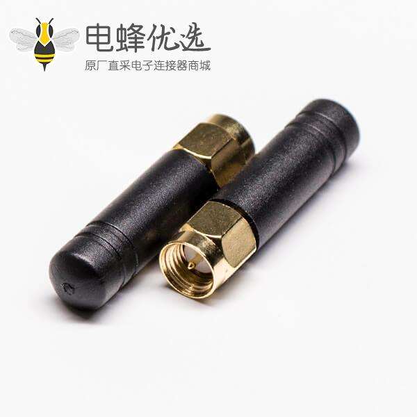 gprs sma天线黑色胶棒直式小辣椒短天线焊弹簧