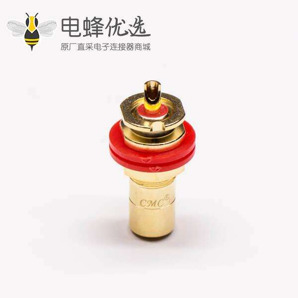 RCA音频连接器母头插座直式180度焊接接线