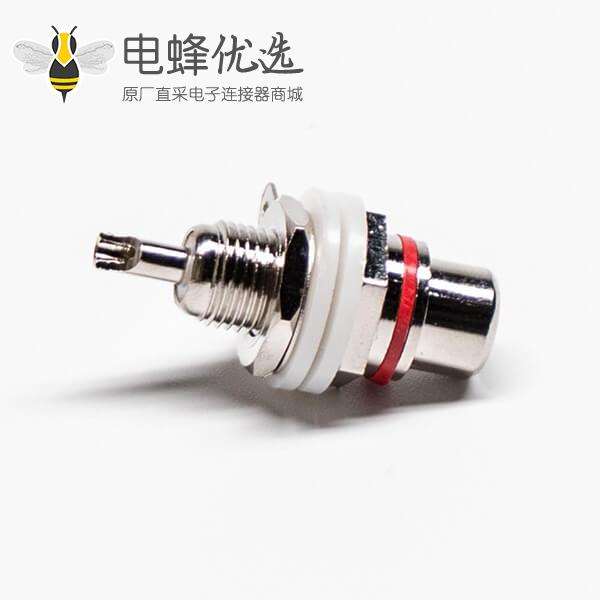 RCA插座母头直式同轴连接器焊接接线