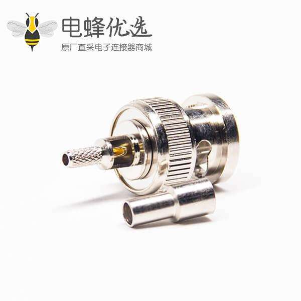 bnc头接线直式180度接线公头连接器压接式