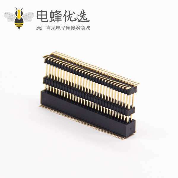 排针连接器弯式180度0.8&times;1.38 PH 2&times;30PIN母头双排贴板