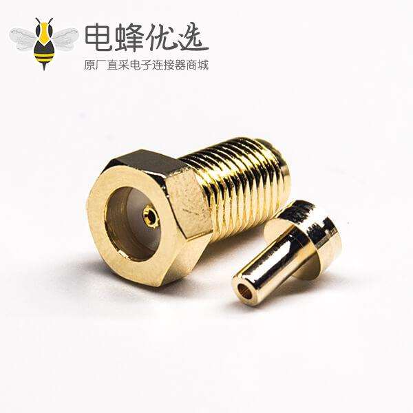 反极母头SMA连接器直式镀金压接焊接式接1.37/1.13/0.81线