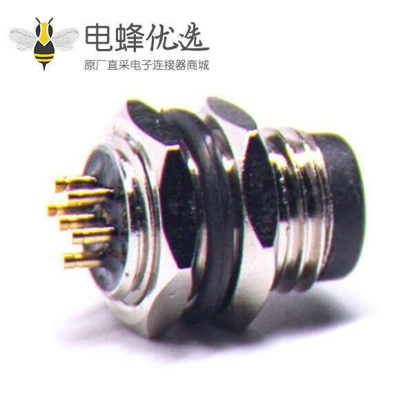 M8 PCB板端后锁直式连接器A型3芯防水公插座传感器