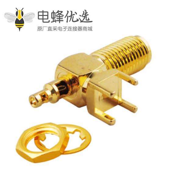 SMA插板焊线弯式连接器