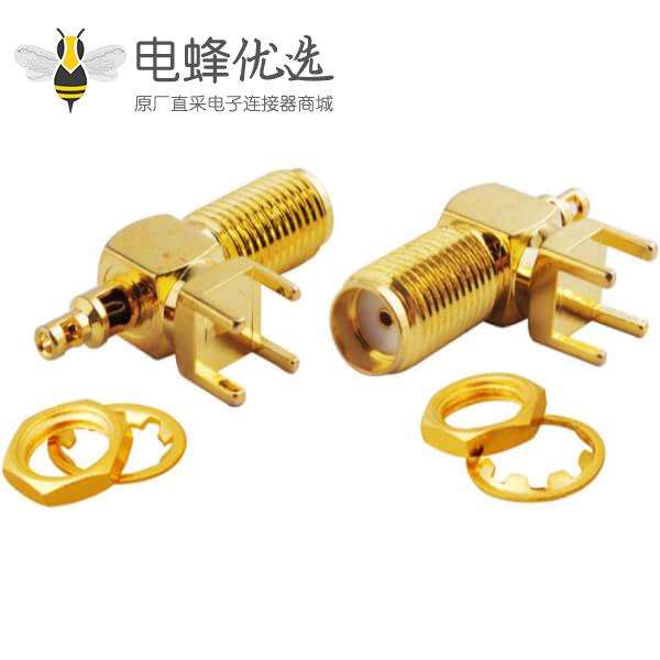 SMA插板焊线弯式连接器