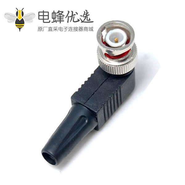 bnc连接器90度锁接公头带塑胶外壳