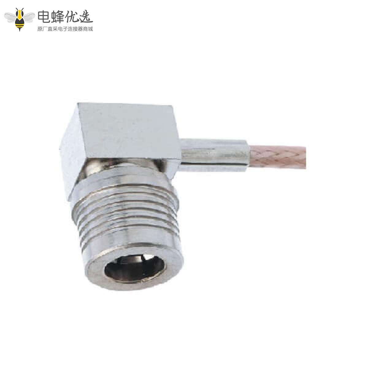 QMA连接器插头压接端接直角50&Omega;电缆安装座接线RG174