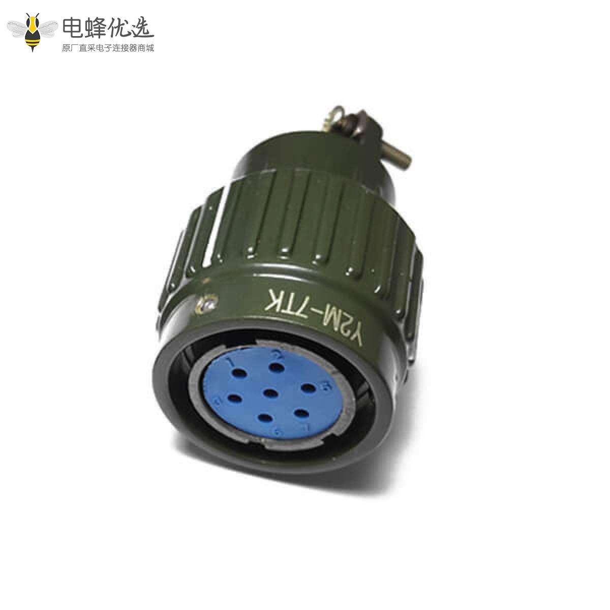 快速卡口深绿色Y2M-7TK工业工防航空插头Y2M 7芯