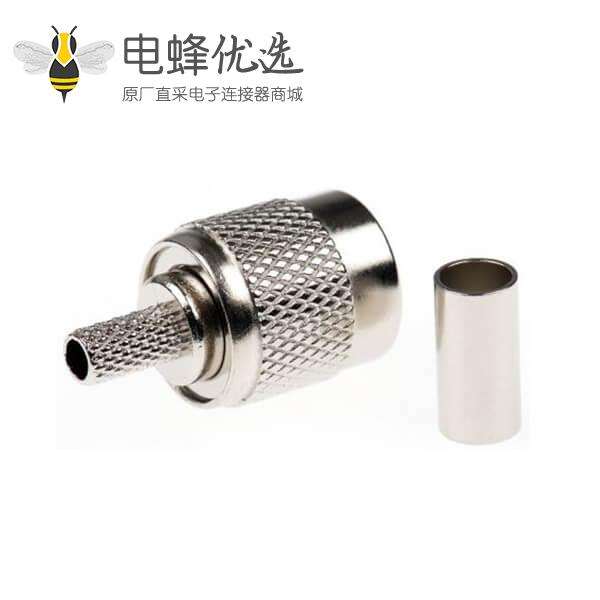 TNC直式50&Omega;电缆安装公插头压接端子RG58