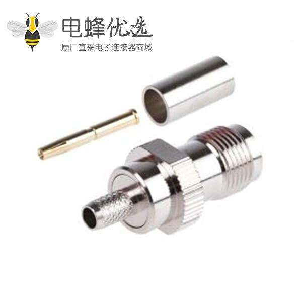 TNC连接器压接端接直径50&Omega;电缆安装母头RG58 / U
