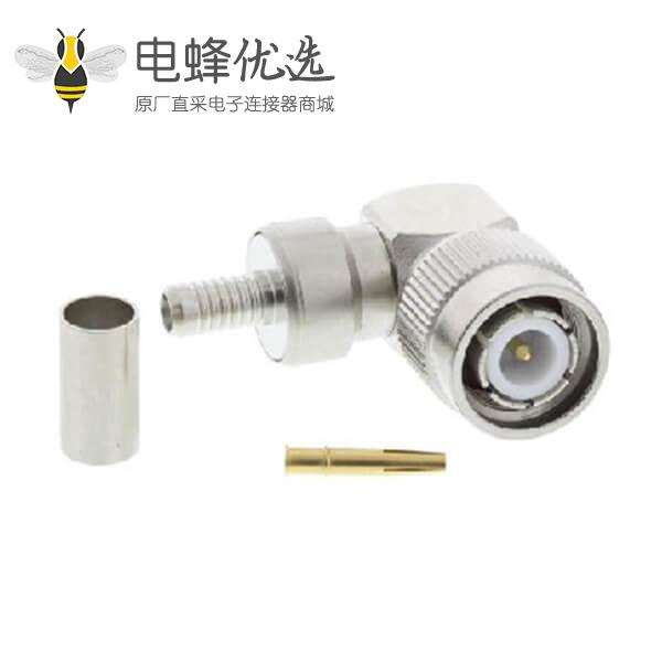 TNC直角公头50&Omega;电缆安装座RG141的TNC连接器压接端子