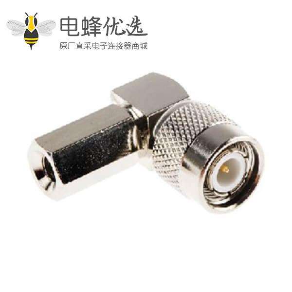 TNC连接器拧式公头直角50&Omega;电缆安装端子RG58