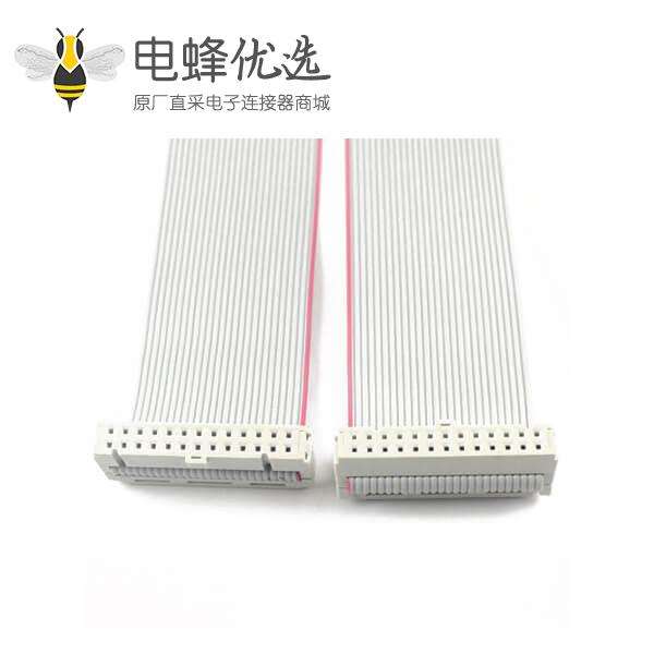 2.54mm间距,排线,2x13针,26针,26线,IDC扁平带状电缆,长度91cm连接器