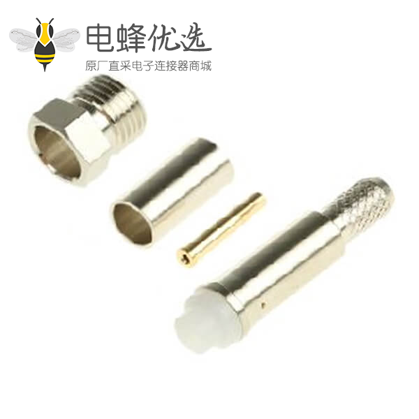 FME连接器插孔压接直式电缆安装端子50&Omega;900MHz接线RG58/U