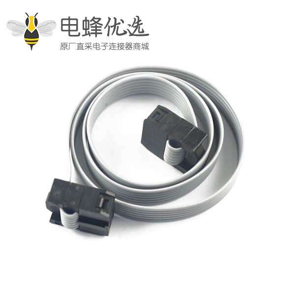 2.54mm间距排线2x3针6针6线IDC扁平带状电缆长度2m连接器