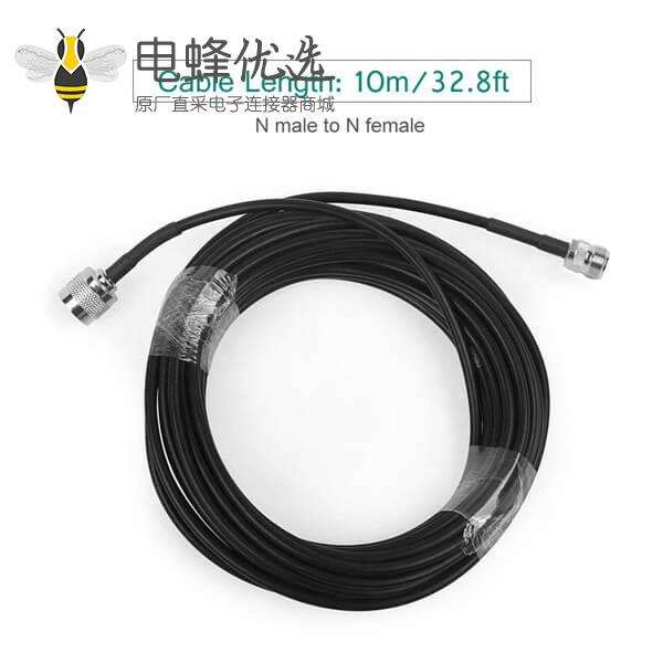 N连接器公头转母头低损耗射频线RG58线长10米