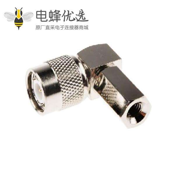 TNC连接器拧式公头直角50&Omega;电缆安装端子RG58