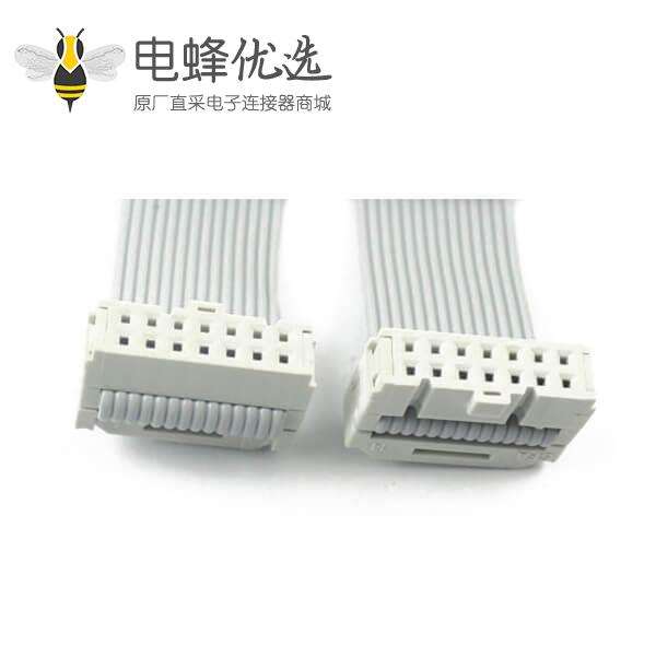 &nbsp;2.54mm间距排线2x7针14针14线IDC扁平带状电缆长度20CM连接器