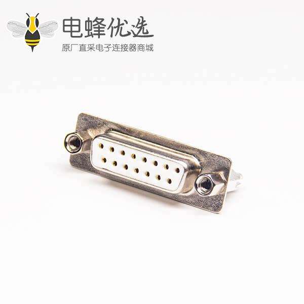 铆锁式DB接头15pin母头车针白色胶芯穿孔式接PCB板原厂直发