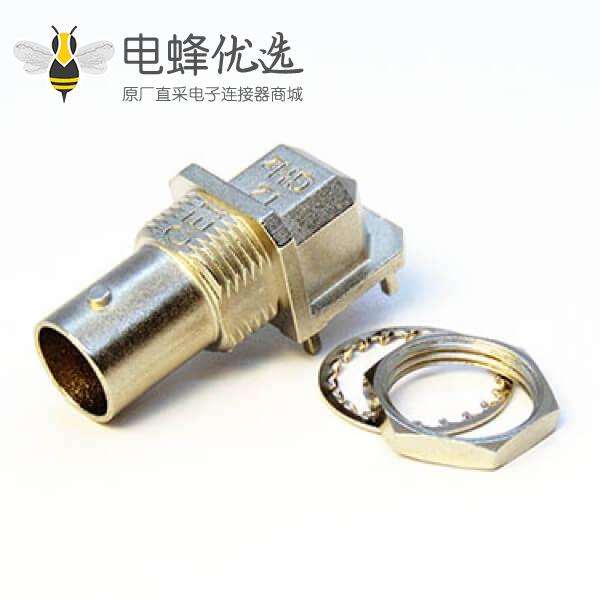 高清BNC接头表贴式连接弯式母头射频同轴连接器