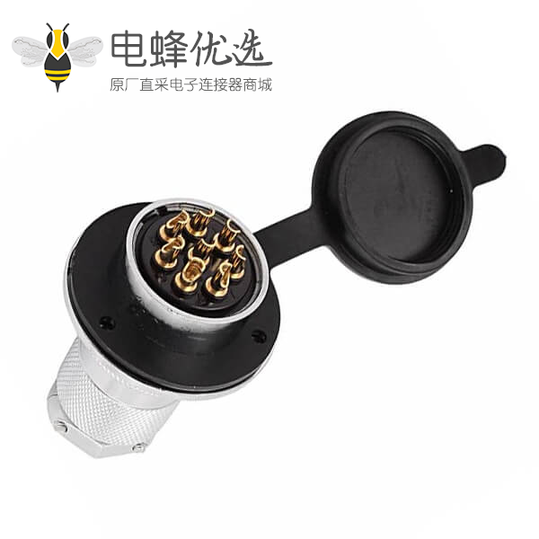 GX30 8芯圆形法兰连接器母头公座航空连接器