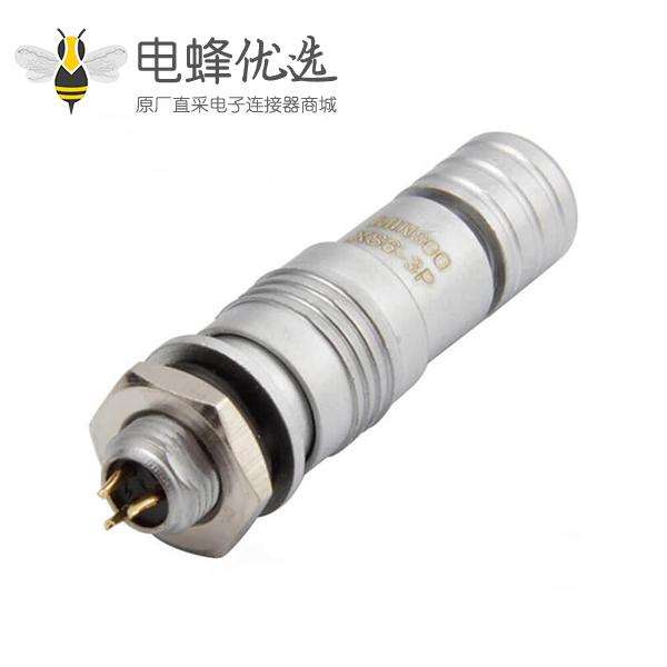 XS6-3芯开孔6mm 推拉式航空插头 XS6-3P