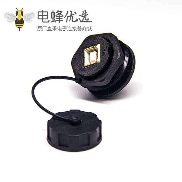 USB BF防水接面板式带防尘盖