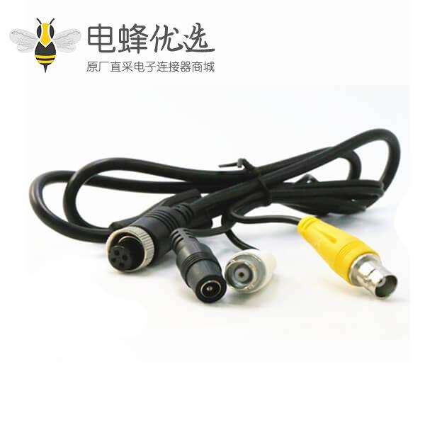 4芯航空线转BNC DC连接线母对母延长线1M