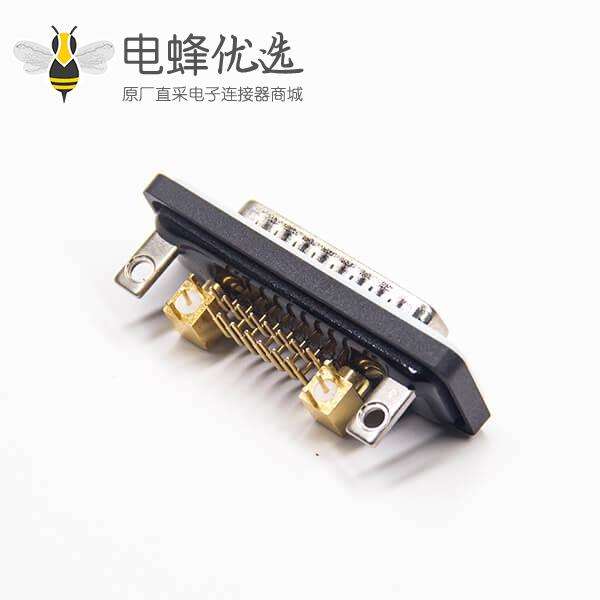 防水D-sub17W2同轴公头90度焊板