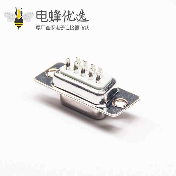 D-sub 9PIN母座冲针白胶焊线式
