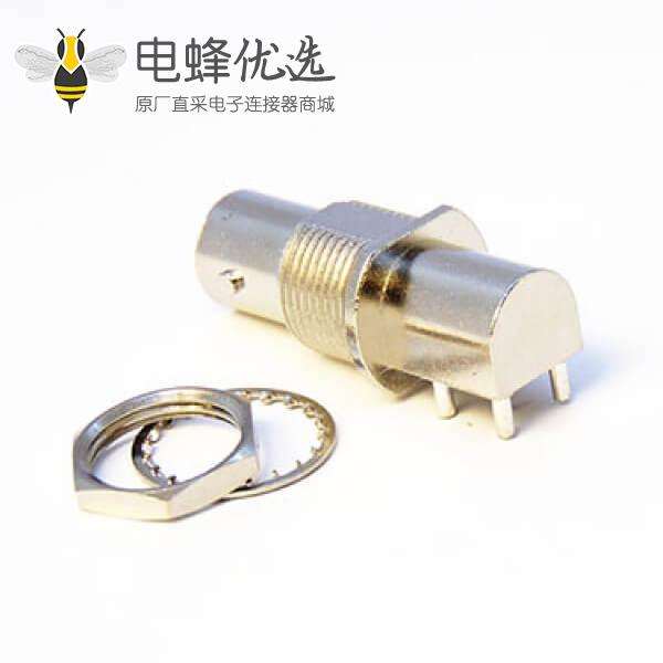 BNC母座接PCB板端接线弯式母头75欧姆