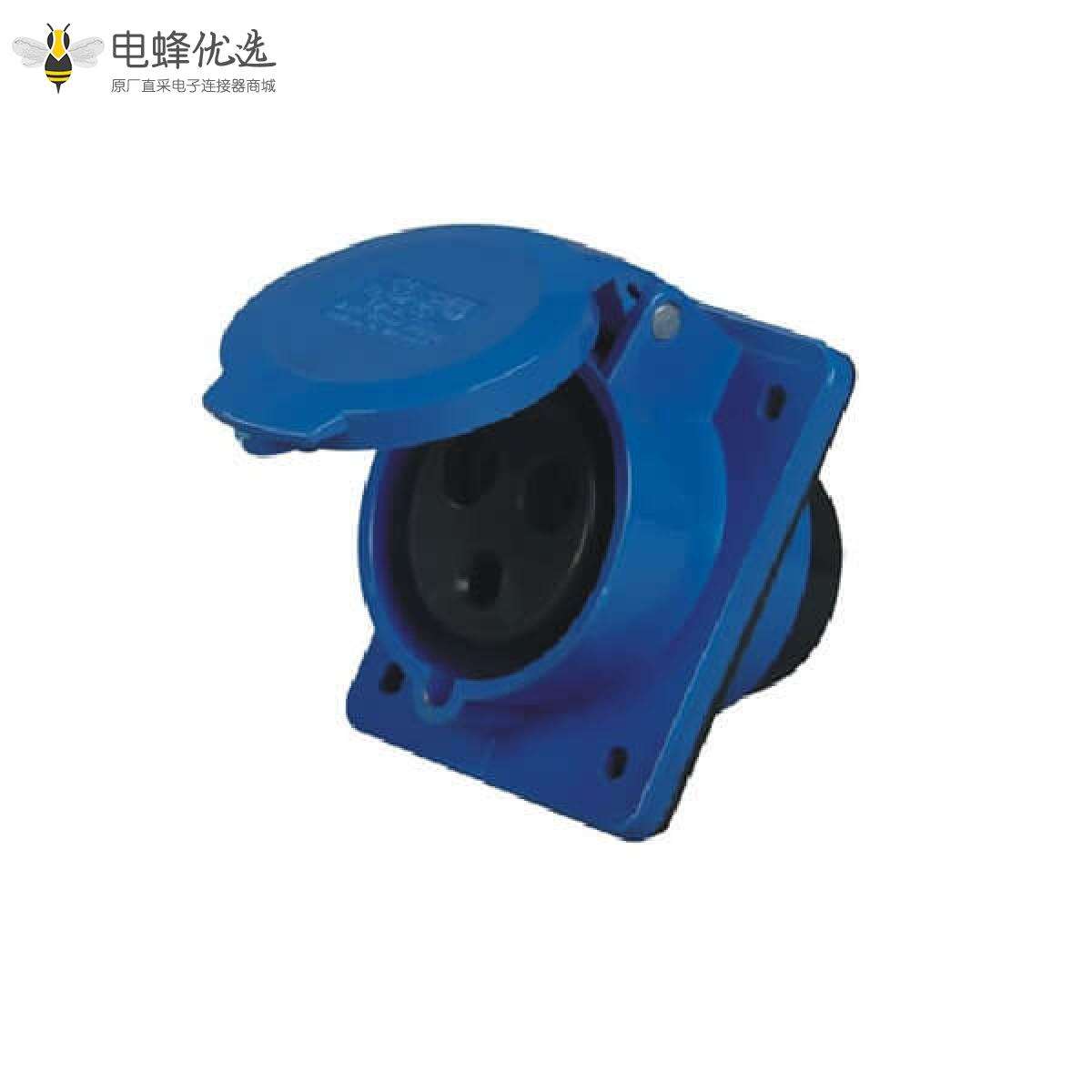CEE 工业斜座 32A IEC60309 工业暗装插座 45度斜插 3芯