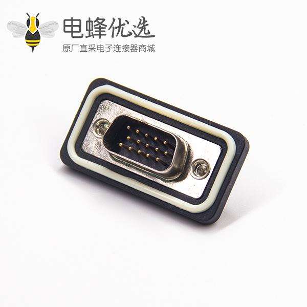 防水D-sub 15针3排公插板铆鱼叉