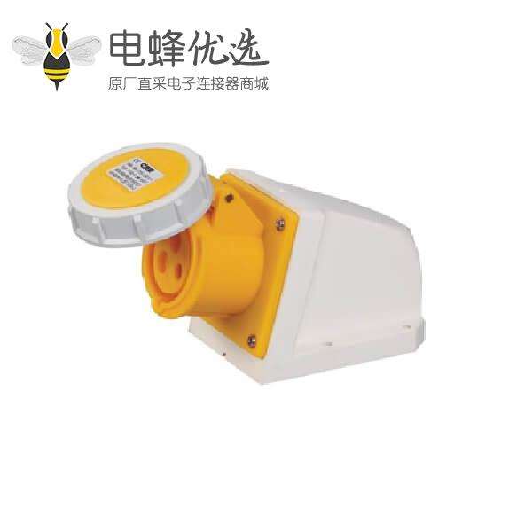 工业连接器黄色IP67防水16A 3芯130V