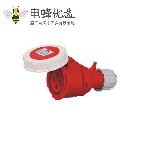 4芯工业连接器16A IP67防水红色