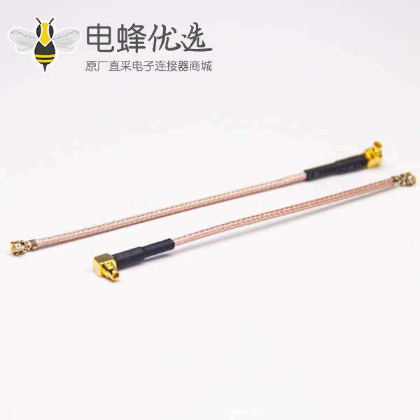 MMCX连接器供应商专供90度公MMCX转IPEX端子接RG178线长8cm