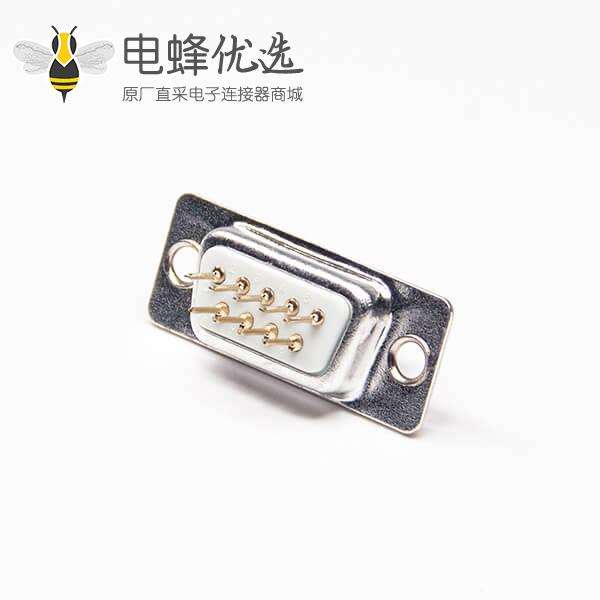 D sub9 PIN 母座白胶冲针180度插板