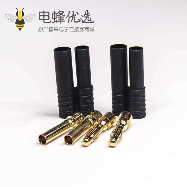 4.0mm无人机充电插头40A-80镀金香蕉插头插座