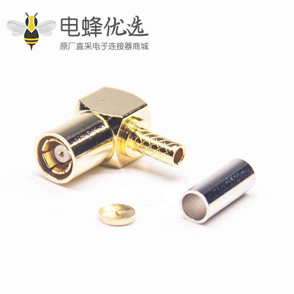 SMB RG316母头连接器压接弯式RF射频连接器