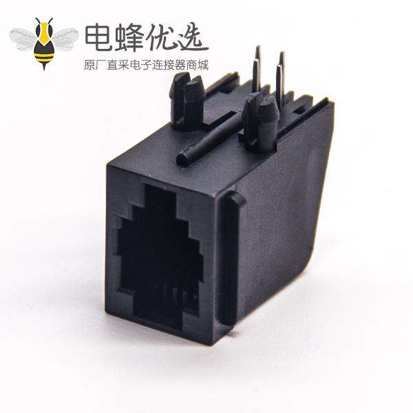 rj11母座2P2C网络模块化连接器非屏蔽式全塑外壳