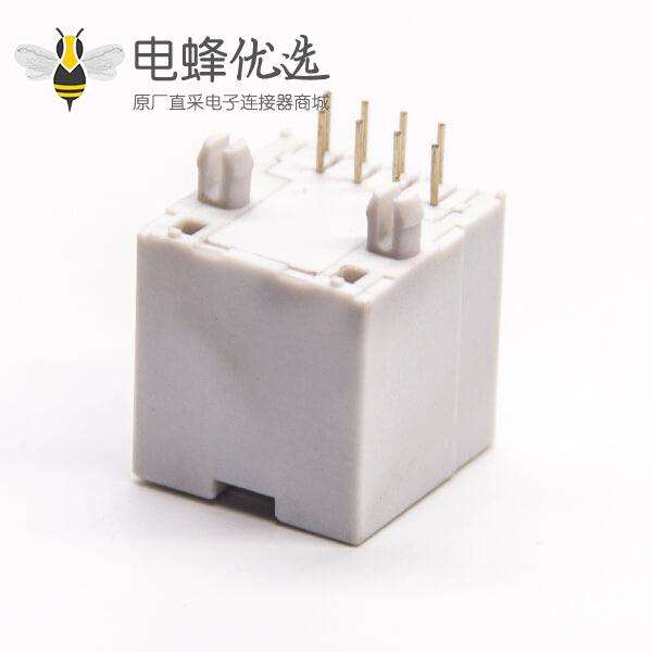 rj45塑胶壳白色全塑8p8c直式插PCB板不带屏蔽