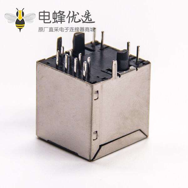 rj45pcb封装直插PCB板式以太网插座带屏蔽带灯